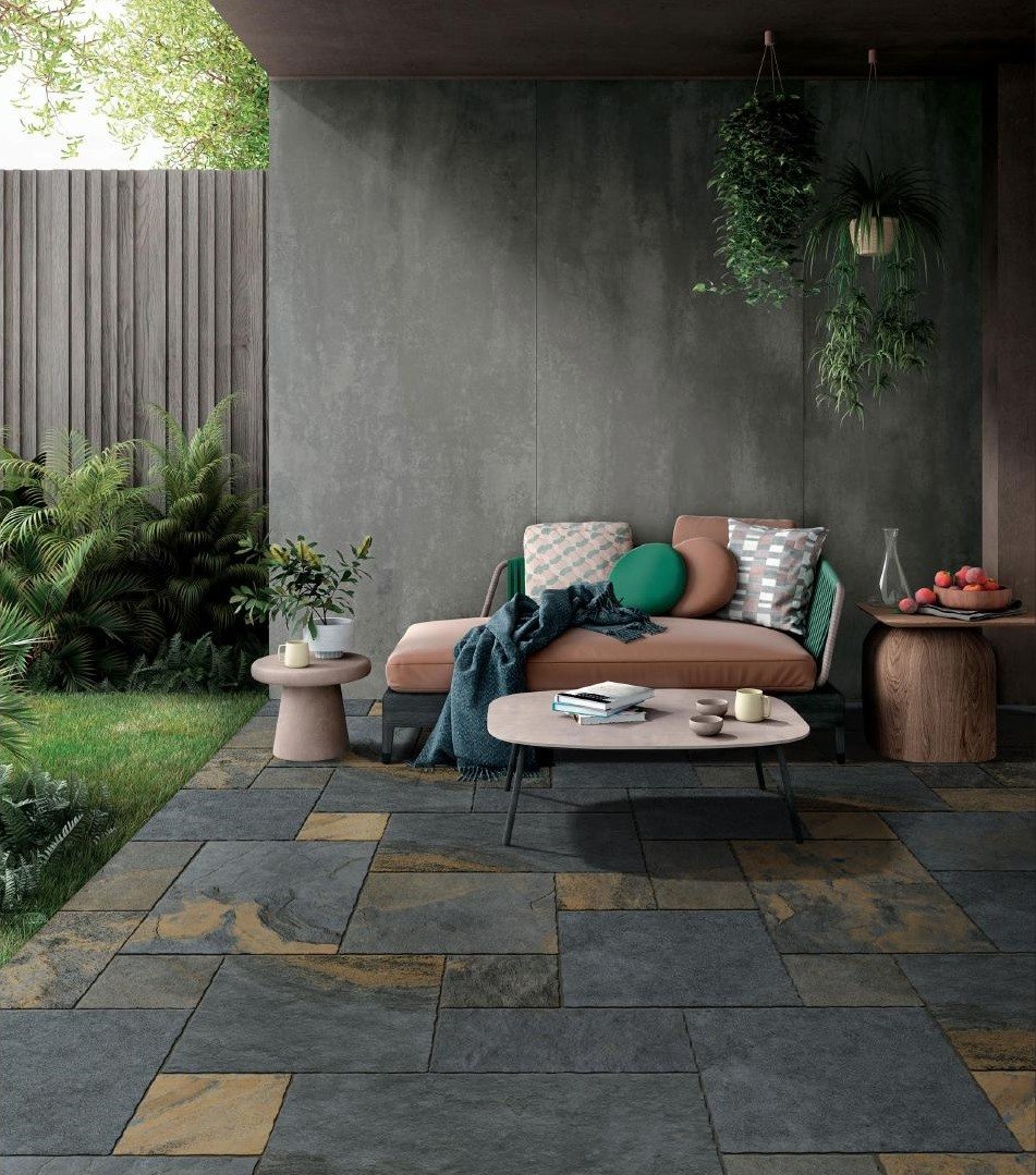 Flicker Original stone-look porcelain paver application scene