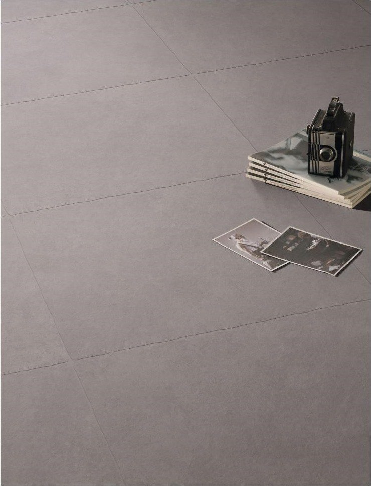 Velia Soft Grey stone-look porcelain paver application scene