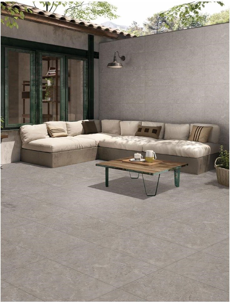 Creta Taupe limestone-look porcelain paver application scene