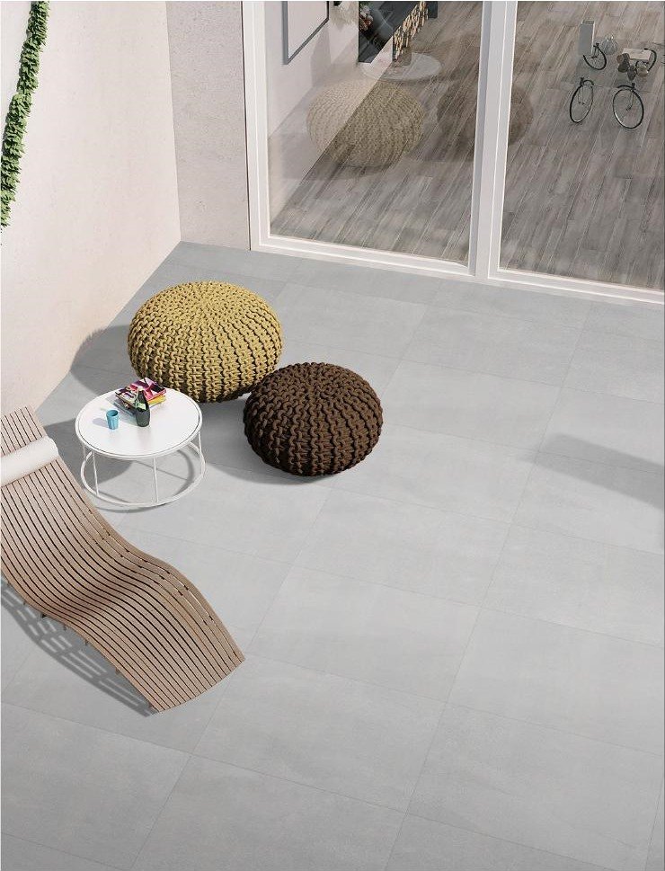 Porcelain garden tiles used in an outdoor landscape paving scene