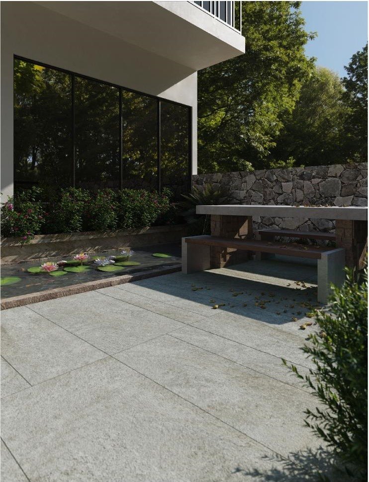Starriver Taupe slate-look porcelain paver application scene